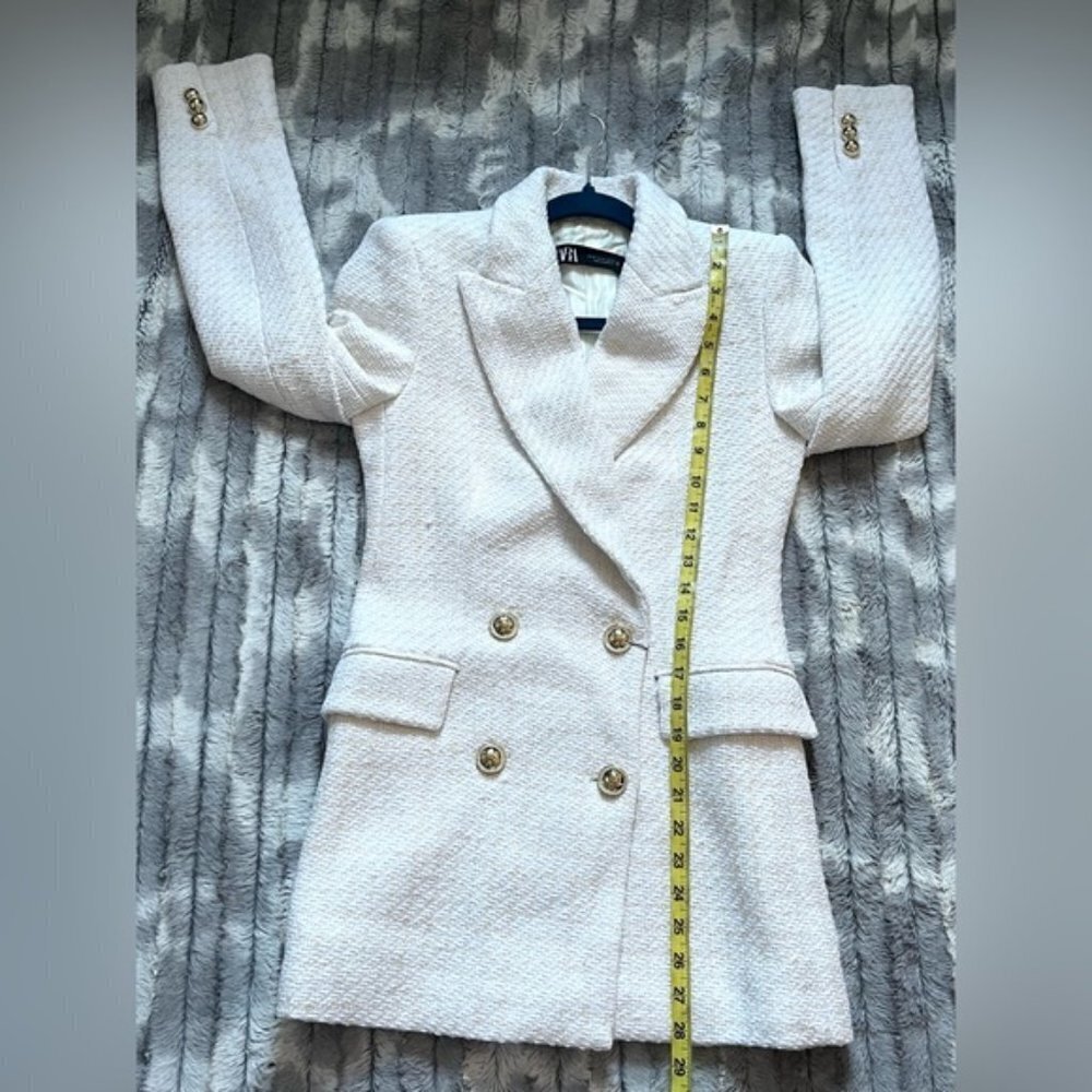 Zara Textured Double-Breasted Blazer Size XS - Picture 5 of 13